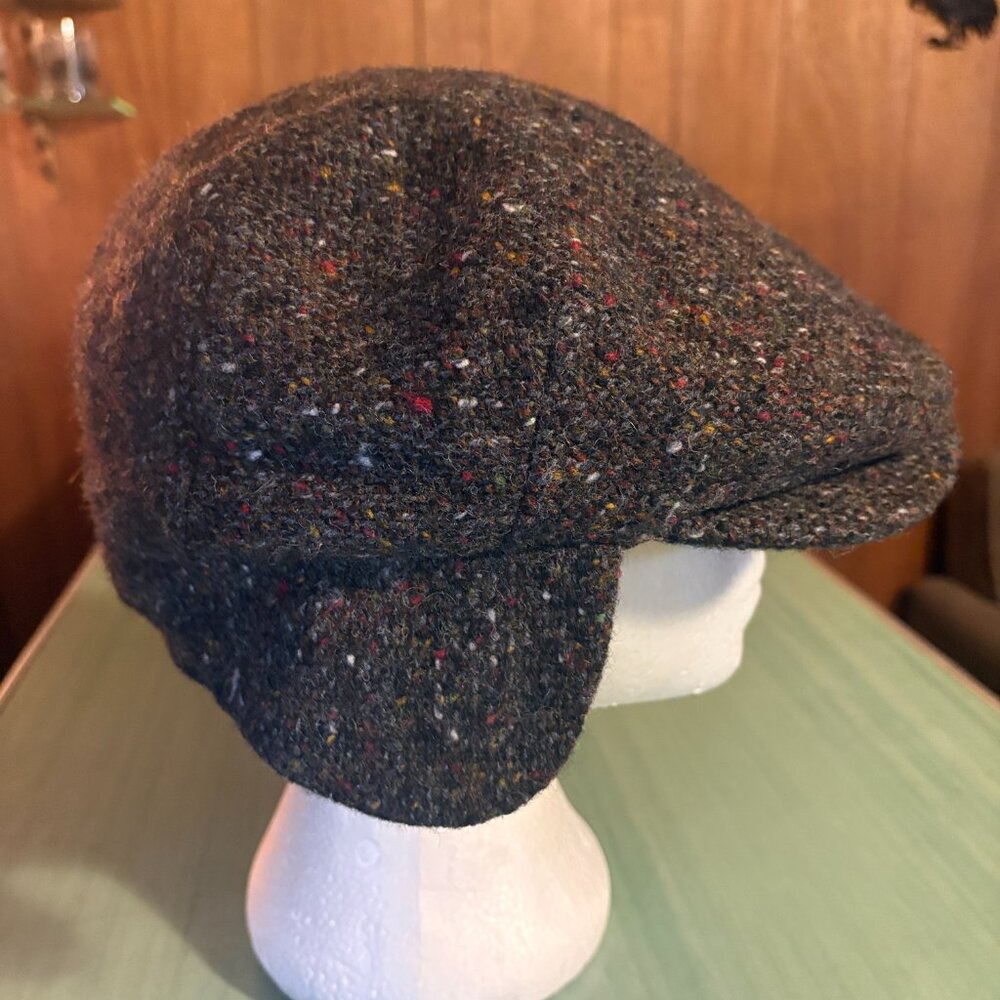 Vintage Hanna Hats Speckled Donegal Pure Wool Newsboy Cap Hat Size XL - Picture 5 of 10